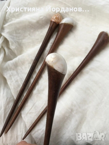 Ръчно изработени дървени фуркети за коса , снимка 2 - Аксесоари за коса - 52360229