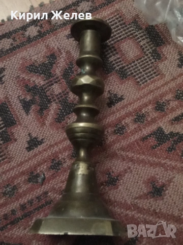 Античен месингов свештник 54274, снимка 2 - Антикварни и старинни предмети - 53637658