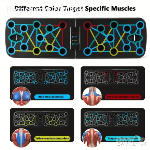 Голяма Фитнес дъска - борд за лицеви опори с различни зони на натоварване 63 см, снимка 12 - Фитнес уреди - 47250285