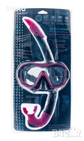 Комплект Морска маска & Шнорхел черен розов 12+ години, снимка 3 - Водни спортове - 46279713