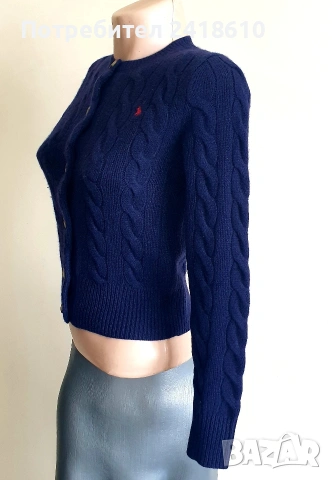 POLO Ralph Lauren Cable Wool / Cashmere Knit Womens Size XXS ОРИГИНАЛ! Дамска Жилетка, снимка 5 - Жилетки - 53579128