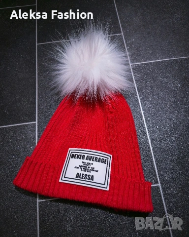 Alessa Sweet Disguise Шапка От Плетиво - Червена, снимка 3 - Шапки - 53014118