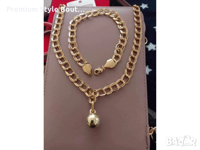 комплект колие и обеци от медицинска стомана 