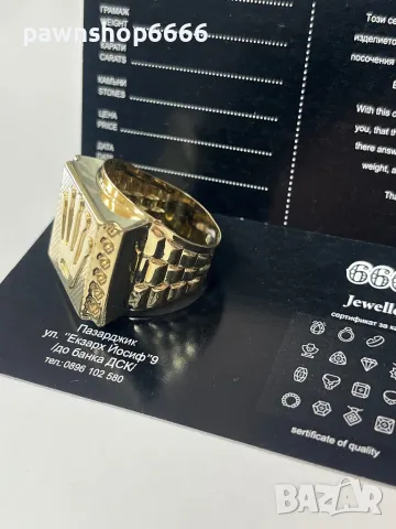 Мъжки златен пръстен 14К, снимка 3 - Пръстени - 50069576