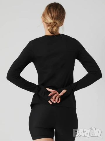 Черна Блуза Alo Yoga с дълъг ръкав, снимка 3 - Блузи с дълъг ръкав и пуловери - 53258907