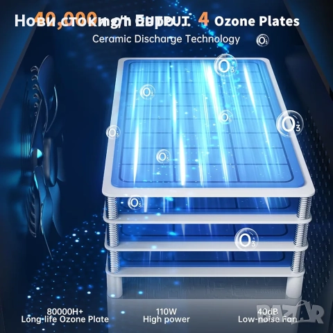 Озонов генератор 40 000 мг/ч Озонатор Индустриален O3 озонов пречиствател на въздух, снимка 2 - Медицинска апаратура - 52461650