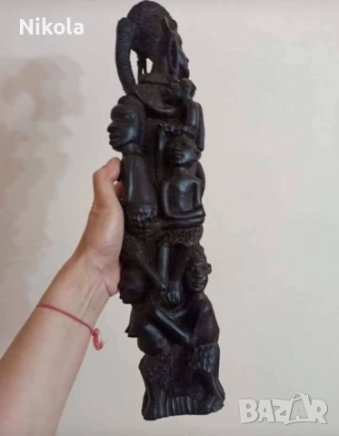 Африканска фигурална скулптура-Дървото на живота, абанос. , снимка 4 - Антикварни и старинни предмети - 51959645
