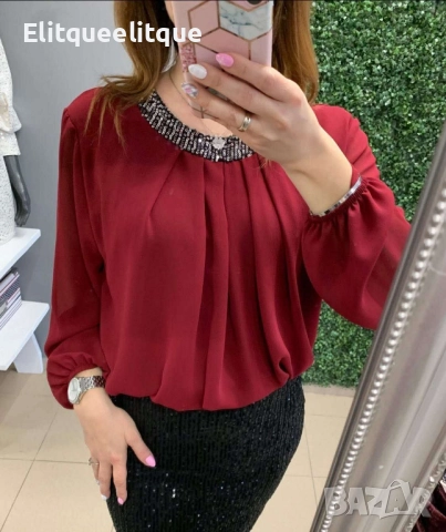 шифонени блузи, снимка 3 - Блузи с дълъг ръкав и пуловери - 52377425