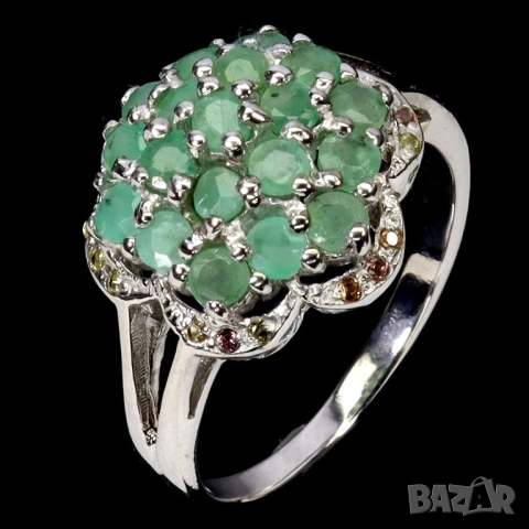 925 сребърен пръстени с кианит, нефрит, аквамарин, гранат,  подходящи за подарък, снимка 4 - Пръстени - 51769200