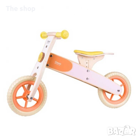 Дървено баланс колело в пастелни цветове (004), снимка 1 - Столчета за кола и колело - 44953780