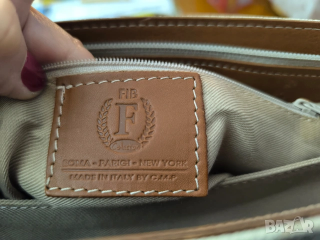 оригинална нова италианска чанта с кожени акценти неносена, снимка 4 - Чанти - 53098953