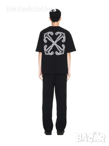 OFF-WHITE c/o VIRGIL ABLOH Black Tattoo Arrow Embroidered Logo Мъжка Тениска size L, снимка 5 - Тениски - 46985960