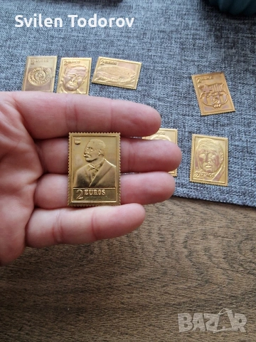 Позлатени метални марки на ФК Барселона , снимка 5 - Филателия - 54013597