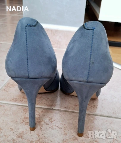 Сини обувки , снимка 4 - Дамски обувки на ток - 50627416