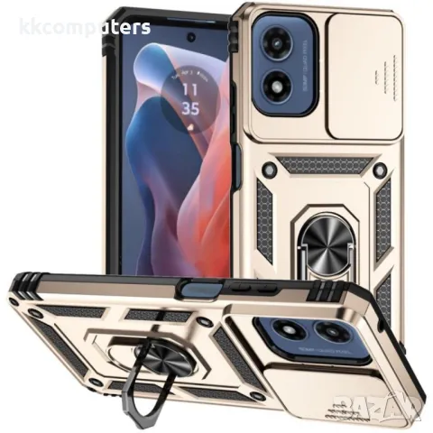 Motorola Moto G Play (2024) Удароустойчив Ring Holder/Lens Protector Калъф и Протектор, снимка 3 - Калъфи, кейсове - 49920617