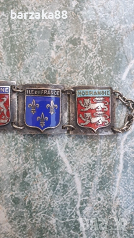 Немска посребрена гривна с Гербове, снимка 4 - Гривни - 53794308