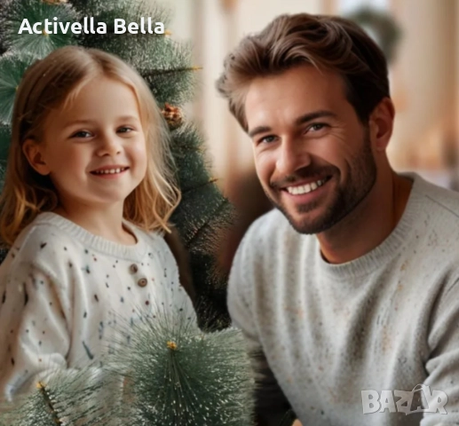 Коледна елха с бели заскрежени връхчета. С пластмасова стойка за 60 и 90см, всички останали са с мет, снимка 12 - Декорация за дома - 52590552