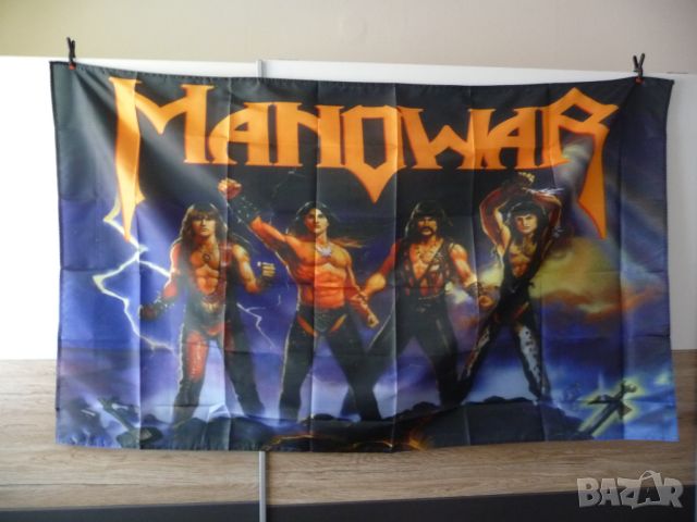 Manowar знаме флаг Kings of metal хеви метъл металисти рок  , снимка 1 - Декорация за дома - 45307862