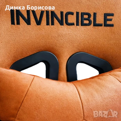 Оранжев велурен геймърски стол с поставка за крака – ергономичен, метална рамка, снимка 5 - Столове - 53243817