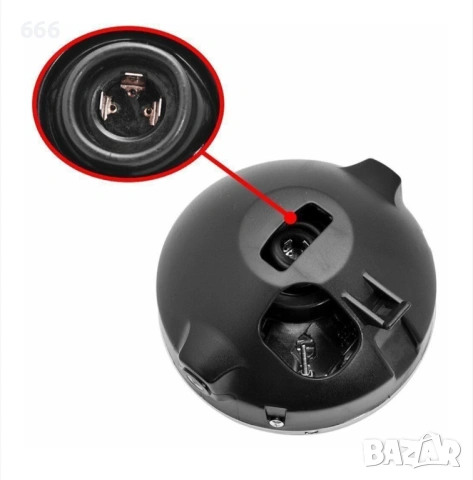 инча фар за мотоциклет, Mmgoqqt, 35W, бяло стъкло, кръгла форма, снимка 3 - Аксесоари и консумативи - 54065004