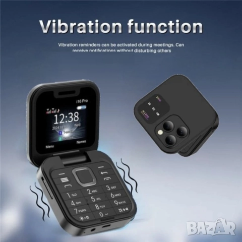 Сгъваем мобилен телефон i16 Pro – 2 SIM, камера, фенерче, FM радио, снимка 15 - Други - 52093930