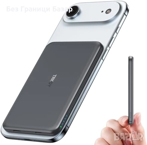 Нов Магнитен Power Bank 5000mAh за iPhone 17/16/15/14 серии, тънък модел