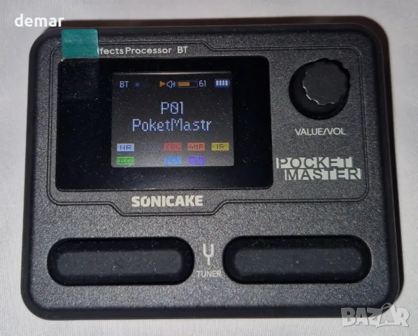 SONICAKE Pocket Master китарен бас усилвател OTG USB аудио интерфейс BT Audio 1.77" LCD цветен екран, снимка 8 - Ресийвъри, усилватели, смесителни пултове - 49026190