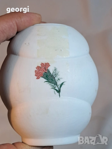 порцеланова ваза с рози Limoges 32/5, снимка 4 - Вази - 53218038