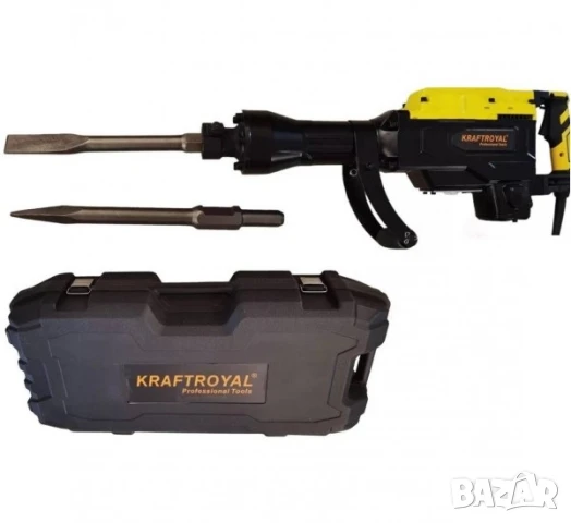 Професионален Къртач Kraft Royal, трошач, ударен, жълт, SDS, 220VAC, 3800W, к-т, снимка 3 - Други инструменти - 50651333