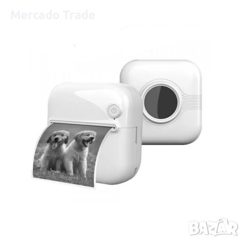 Мини принтер Mercado Trade, За деца, А33, Bluetooth, USB зареждане, Бял, снимка 2 - Образователни игри - 46352047