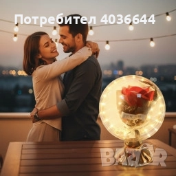 Лампа с роза и мека светлина – подарък, който остава и след празника, снимка 3 - Соларни лампи - 52171088