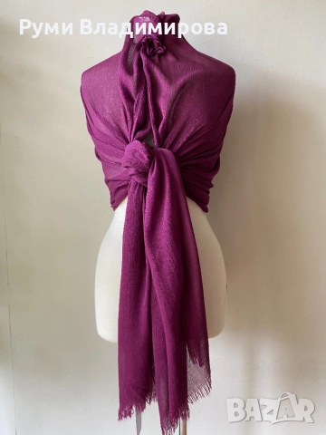 Лилав шал от 100 % вискоза, с етикет, Shine me England, снимка 5 - Шалове - 53909892