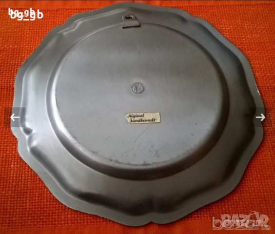 Стара дървена / метална сувенирна чиния AUSTRIA / GERMANY, снимка 3 - Декорация за дома - 35755803