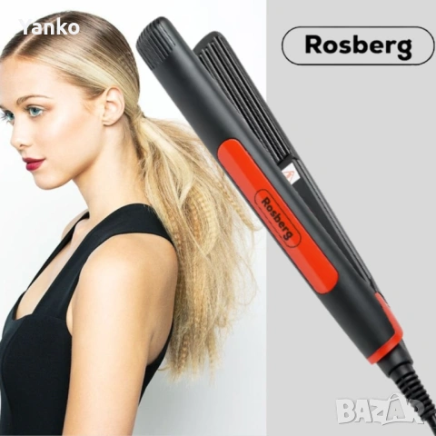 Преса за коса Rosberg, въпнообразна плоча, черно/ червено, 2 ГОДИНИ ГАРАНЦИЯ, снимка 2 - Други - 53942596