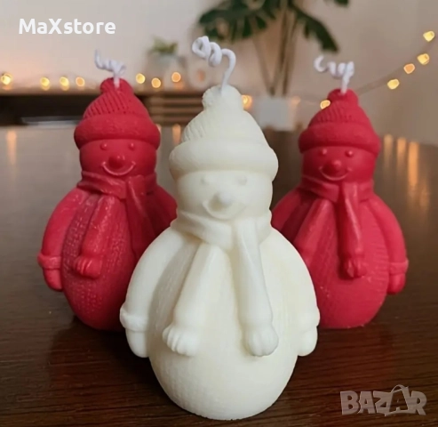 3D Плетен снежен човек Силиконов молд форма за свещи гипс сапун смола , снимка 3 - Форми - 51955233