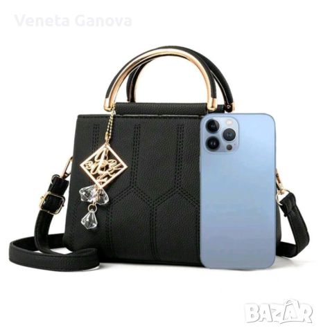 Стилна дамска чанта с две прегради  за ръка или рамо, снимка 6 - Чанти - 45808127