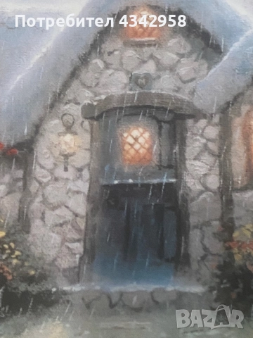 Декоративна порцеланова чинияа „Къщата на дървосекача“.САЩ., снимка 7 - Антикварни и старинни предмети - 52350605