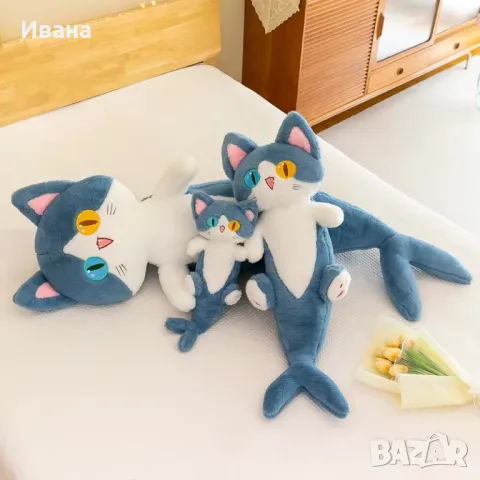 Плюшена играчка коте Акула, котка Акула Плюшена играчка възглавница, снимка 1 - Плюшени играчки - 48464096