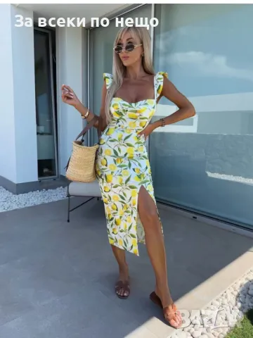 Дамска Лятна Рокля С Цепка - Налични Различни Цветове Код A497, снимка 8 - Рокли - 50104169