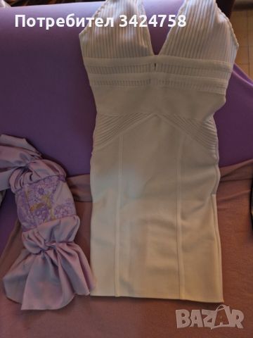 Бяла рокля ластик, снимка 1 - Рокли - 46129627