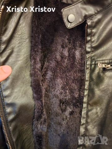 Мъжко кожено яке телешки бокс, снимка 4 - Якета - 53635132