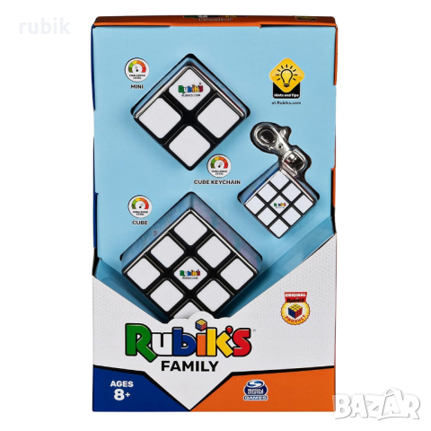 Комплект оригинални Рубик кубчета 2x2, 3x3 & Ключодържател - С цветни пластини, снимка 4 - Игри и пъзели - 44996880