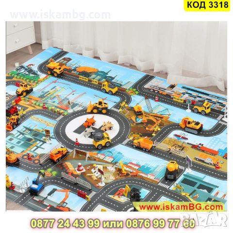 Детско тънко килимче с нарисувана писта за игра в 7 модела - КОД 3318, снимка 12 - Други - 45252804
