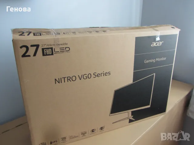 Монитор ACER 27" Nitro VG0 Gaming Monitor, снимка 1 - Монитори - 47674461