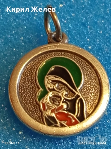 Сребърен медальон Дева Мария с младенеца Исус ювелирна изработка 52155, снимка 4 - Колиета, медальони, синджири - 52639637