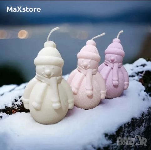 3D Плетен снежен човек Силиконов молд форма за свещи гипс сапун смола 
