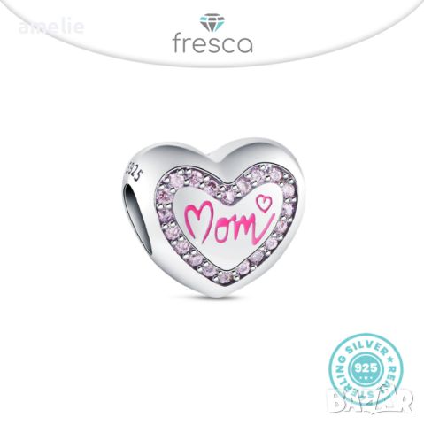 Талисман Fresca по модел тип Пандора сребро проба 925 Pandora Mom. Колекция Amélie, снимка 1 - Гривни - 41243114