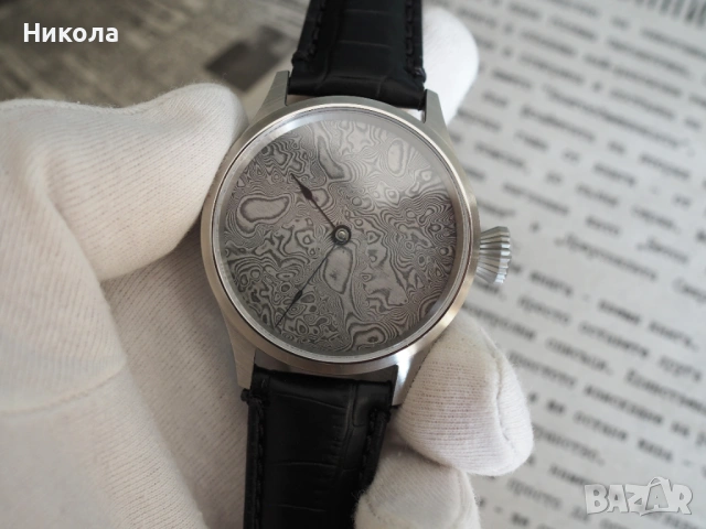 Ръчен часовник  ЕТА 6498 с дамасков циферблат , снимка 4 - Мъжки - 54077236