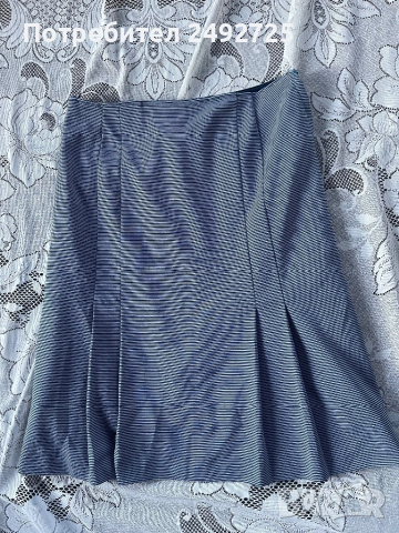 Поля бяло синя на райе на подклад плътна, снимка 1