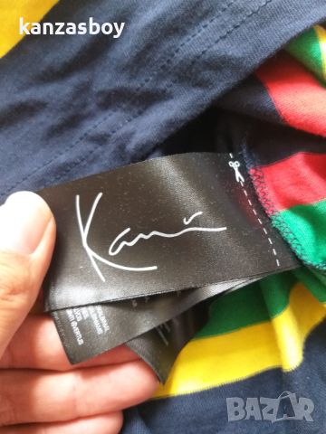 Karl Kani Small Signature Stripe - страхотна мъжка тениска КАТО НОВА С, снимка 8 - Тениски - 46104383